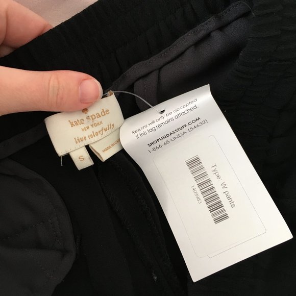 kate spade black elastic waist bow detail pants size small *PLEASE READ* - Picture 2 of 16